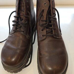 Birkenstock Men's Dark Brown Leather Lace-Up Boots